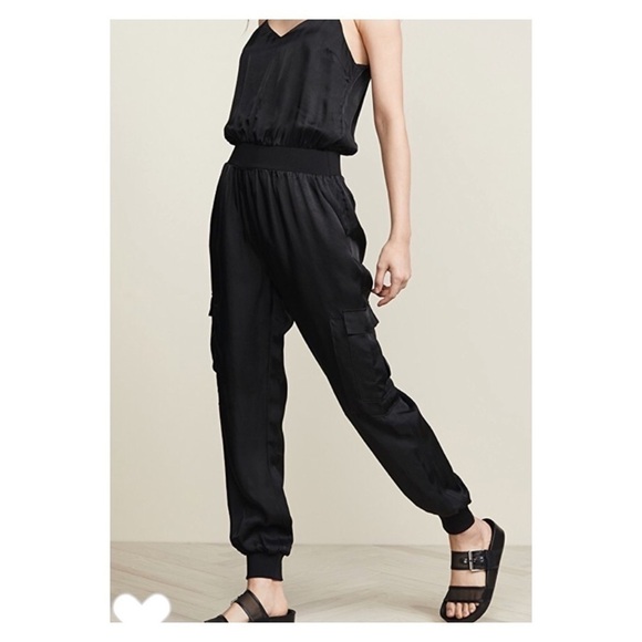 CINQ A SEPT Amia Twill Elastic Waist Jumpsuit Navy Blue Medium Cinq a Sept - Picture 4 of 7